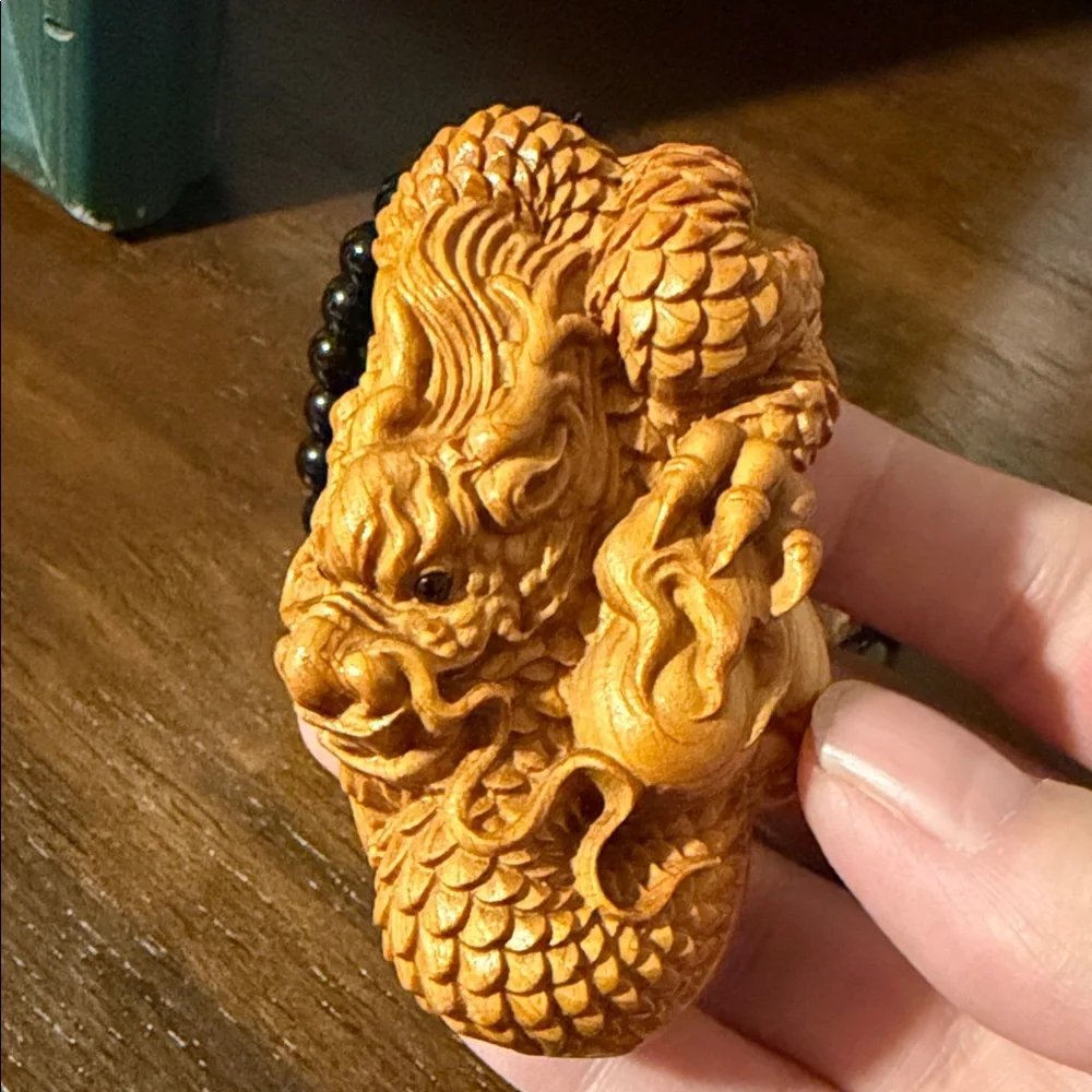 Handcrafted Wooden Dragon Ornament